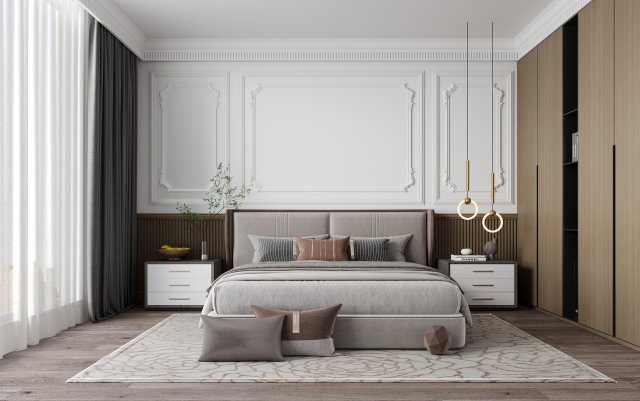 Cozy Bedroom Interior Scene 3Dモデル .c4d .max .obj .3ds .fbx .stl .blend 