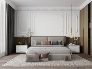 Scena interna della camera da letto accogliente Modello 3D