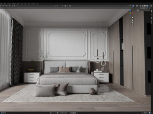 Cozy Bedroom Interior Scene 3Dモデル