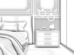 Cozy Bedroom Interior Scene 3Dモデル