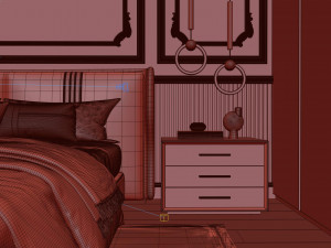Cozy Bedroom Interior Scene 3Dモデル