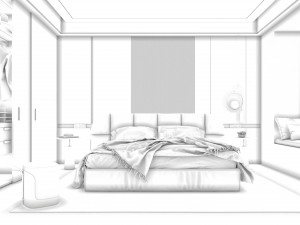 Modern luxury style bedroom 3D 模型