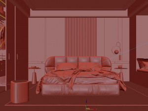 Modern luxury style bedroom 3D 模型
