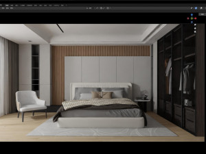 Modern luxury style bedroom 3D Model