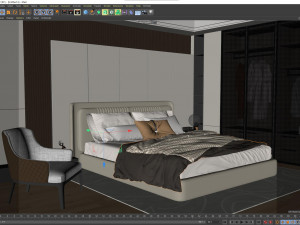 Modern luxury style bedroom 3D Model