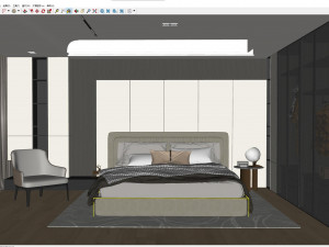 Modern luxury style bedroom 3D Model
