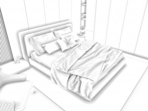 Modern luxury style bedroom 3D Model