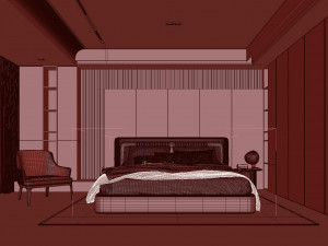 Modern luxury style bedroom 3D Model