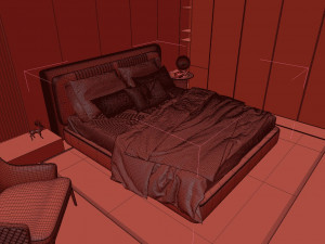 Modern luxury style bedroom 3D Model