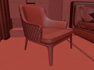 Modern luxury style bedroom 3D Model