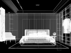 Modern luxury style bedroom 3D Model