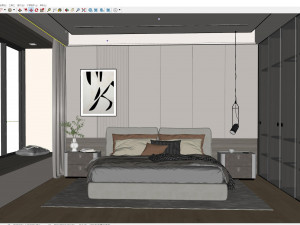 Modern luxury style bedroom 3D 모델