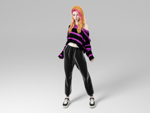 Woman sweater Standing Modelo 3D