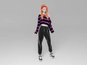 Woman sweater Standing Modelo 3D