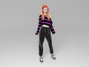 Woman sweater Standing 3D Model