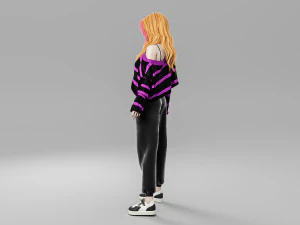 Woman sweater Standing 3D Model
