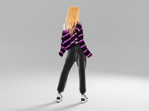 Woman sweater Standing Modelo 3D