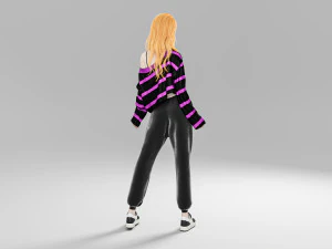 Woman sweater Standing 3D Model