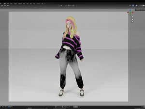 Woman sweater Standing 3D Model