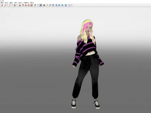 Woman sweater Standing 3D Model