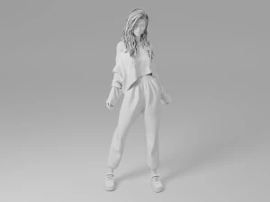 Woman sweater Standing 3D Model