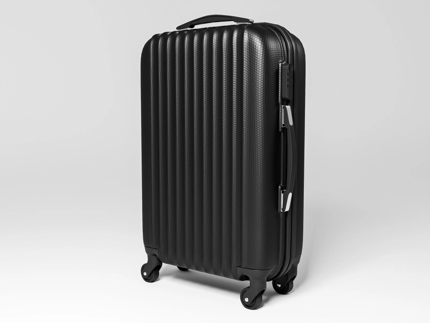 Rolling Travel Suitcase 001 3D Model .c4d .max .obj .3ds .fbx .stl .blend 
