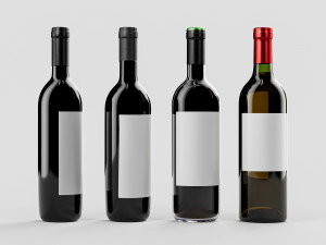 Red wine bottle 001 3D Модель
