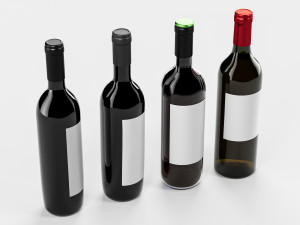 Red wine bottle 001 3D 模型