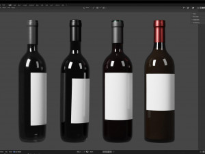 Red wine bottle 001 3D 模型