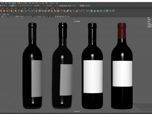 Red wine bottle 001 3D Model