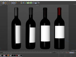 Red wine bottle 001 3D Model