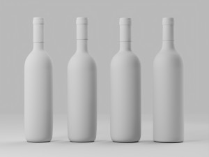 Red wine bottle 001 3D 模型