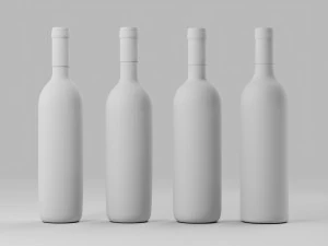 Red wine bottle 001 3D Model
