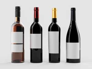 Rotweinflasche 002 3D Modell