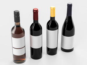 Red Wine Bottle 002 Model 3D