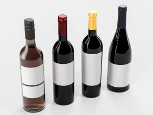 Red Wine Bottle 002 3D Model