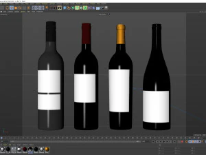 Red Wine Bottle 002 3D Model