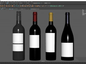 Red Wine Bottle 002 3D Model