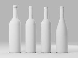 Red Wine Bottle 002 Model 3D