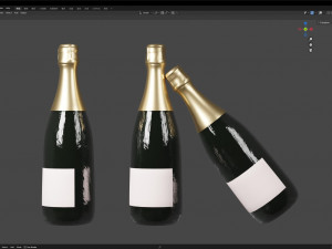 Champagne bottle 001 Model 3D