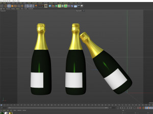 Champagne bottle 001 Model 3D