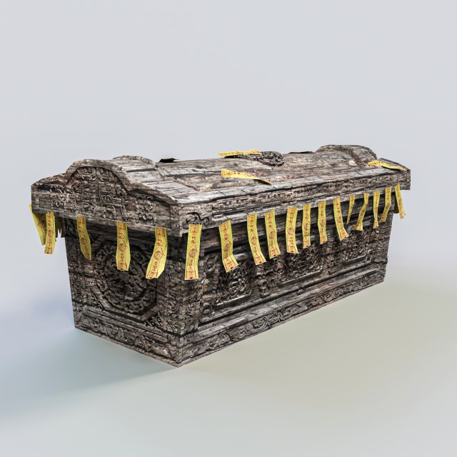 Old Rustic exorcism coffin 3D 模型 .c4d .max .obj .3ds .fbx .stl .blend 