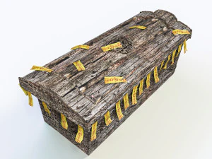 पुराना देहाती भूत भगाने का ताबूत 3D मॉडल