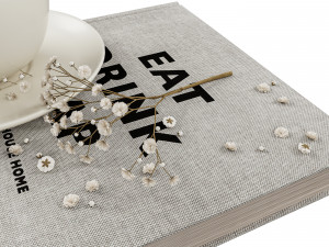 Books with Coffee Cup 3Dモデル