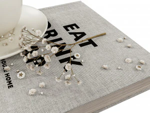 Books with Coffee Cup 3D Model