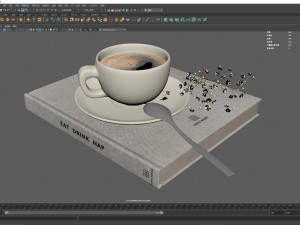 Books with Coffee Cup 3Dモデル