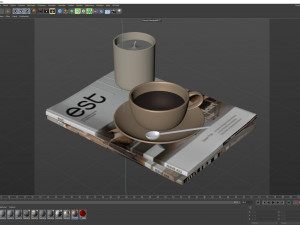 Books with Coffee Cup 002 Model 3D