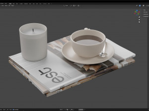 Books with Coffee Cup 002 Model 3D