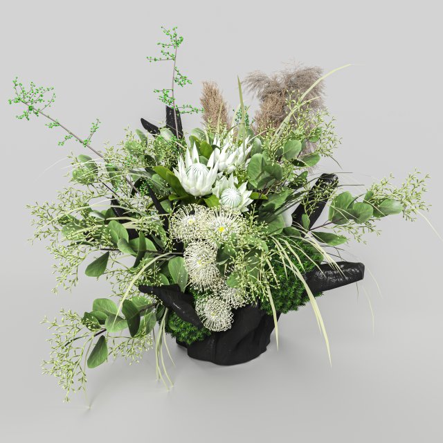 Houseplant 001 3D Model .c4d .max .obj .3ds .fbx .stl .blend 