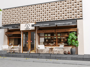 Storefront Shopfront Coffee Shop Retail City 3D Модель